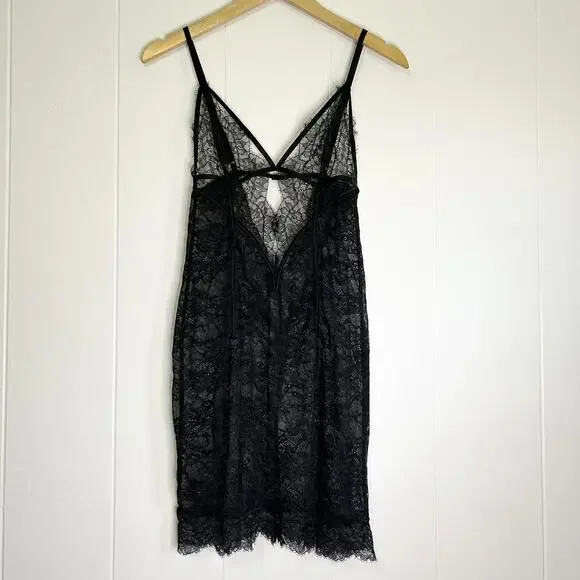 Victoria’s Secret Floral Lace Cutout Lace Slip Gown Lingerie Women's Medium - Picture 4 of 7